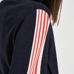Felpa donna cropped a righe con zip blu JAPW 028B AUTRY 