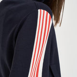 Felpa donna cropped a righe con zip blu JAPW 028B AUTRY 