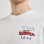 T-shirt uomo girocollo panna con ricamo ARNOTTWM CAR10EMB MC2 SAINT BARTH 