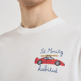 T-shirt uomo girocollo panna con ricamo ARNOTTWM CAR10EMB MC2 SAINT BARTH 