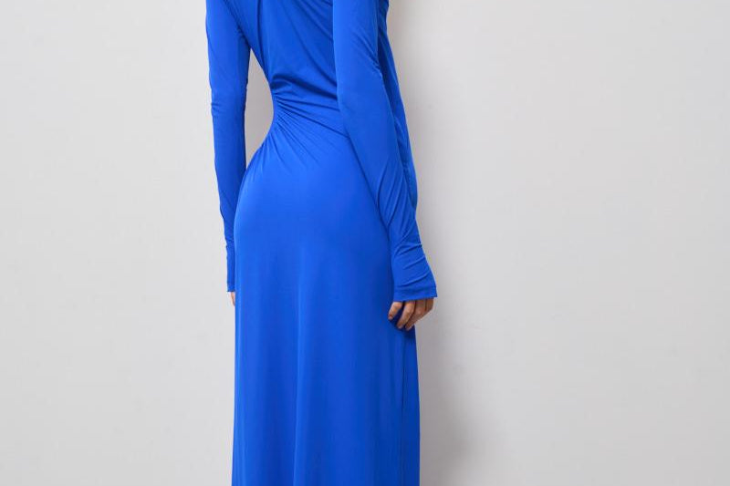 Abito donna lungo Octavia Dress blu cobalto 625SS6629O NAVYBLUE DANAME 