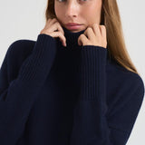Dolcevita donna Heidi in cashmere blu 202113 NAVY LISA YANG 