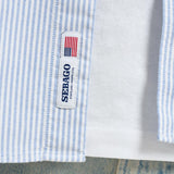 Camicia uomo in cotone a righe celeste e bianche 751271W A13 SEBAGO 