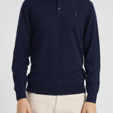 Maglia uomo in lana con colletto polo blu 710941104 001 RALPH LAUREN 