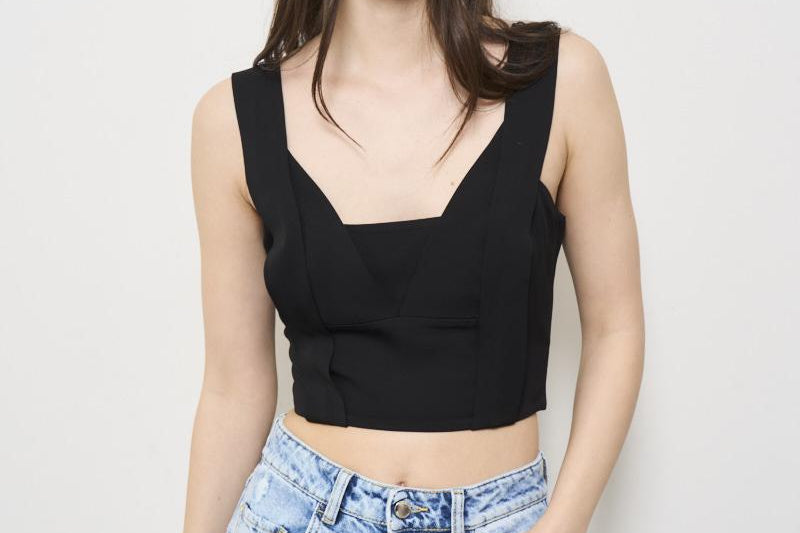 Top donna Sonna cropped nero SONNA BLACK IRO 