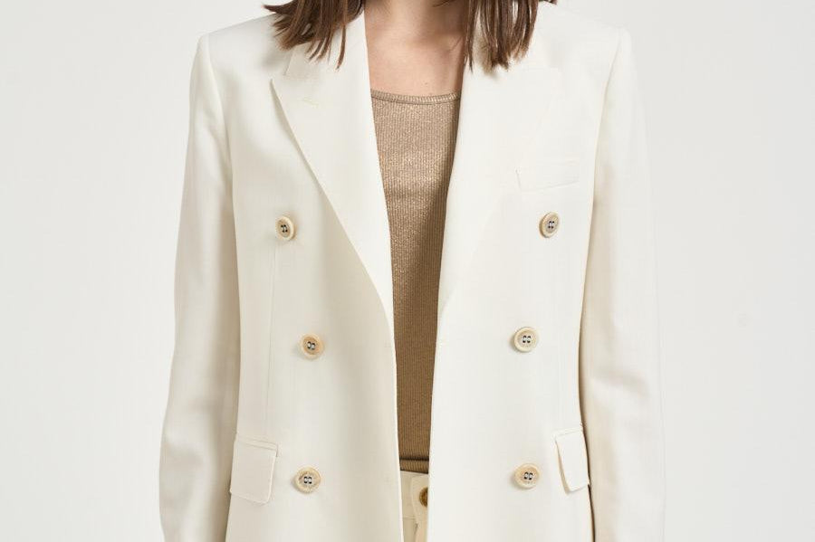 Blazer donna doppiopetto panna GWP00829 P00138211364 GOLDEN GOOSE 