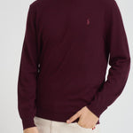 Maglia uomo in lana a girocollo bordeaux 710946143 005 RALPH LAUREN 