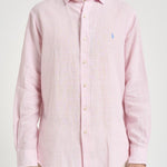 Camicia uomo rosa in misto lino e cotone 710B16700 002 RALPH LAUREN 
