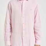 Camicia uomo rosa in misto lino e cotone 710B16700 002 RALPH LAUREN 