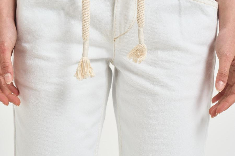 Jeans donna traforato cropped bianco PA0694FA D2H01WHITE ISABEL MARANT 