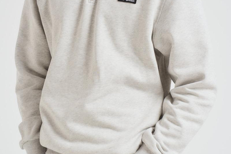 Felpa uomo mezza zip grigio chiaro 1000665 230 LES DEUX 