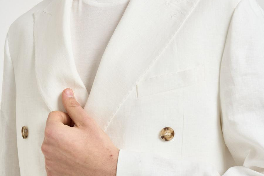 Abito uomo bianco in lino MERINI ABS707BIANCO ACCADEMIE TESSILI 