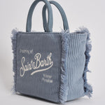 Borsa donna Vanity mini corduroy in velluto a coste celeste VANITYMINI CORD36 MC2 SAINT BARTH 