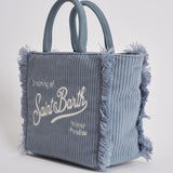 Borsa donna Vanity mini corduroy in velluto a coste celeste VANITYMINI CORD36 MC2 SAINT BARTH 