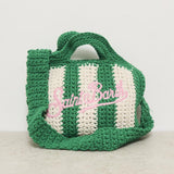 Borsa donna crochet a righe verde CROCHETBAGMINI 00193H MC2 SAINT BARTH 