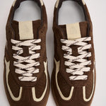 Sneakers donna in suede marrone e panna S100471 71 ALOHAS 
