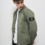 Camicia uomo verde con zip 1200032 S00WNV0159 STONE ISLAND 