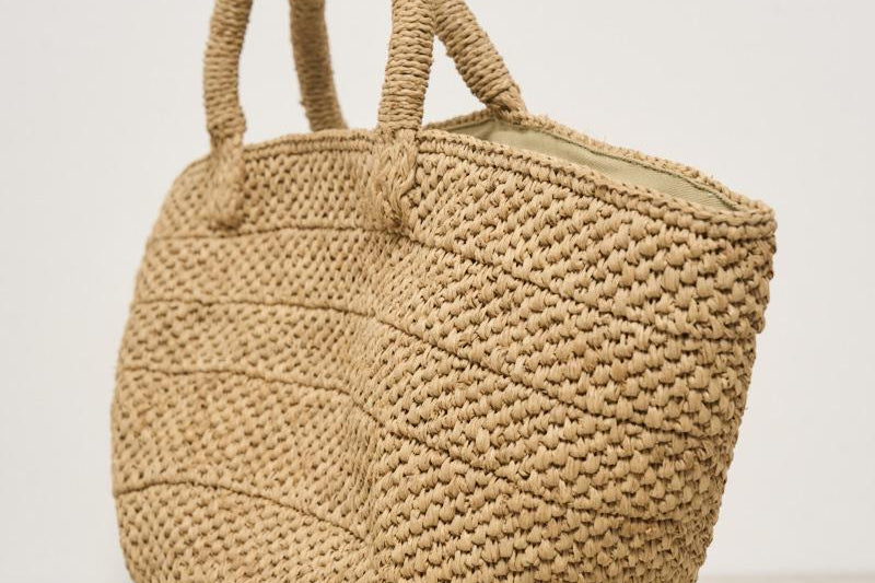 Borsa donna Ela in rafia chiara ELA TEA IBELIV 