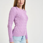 Maglia donna girocollo a trecce lilla 211971869 505 RALPH LAUREN 
