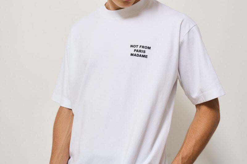 T-shirt uomo girocollo bianca TS203 CO0002OPW DROLE DE MONSIEUR 
