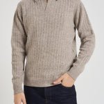 Polo uomo in maglia a righe tortora 420 EN000C940 AT.P.CO 