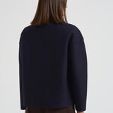 Cappotto donna corto doppiopetto blu AG2484 MLK358 HARRIS WHARF LONDON 