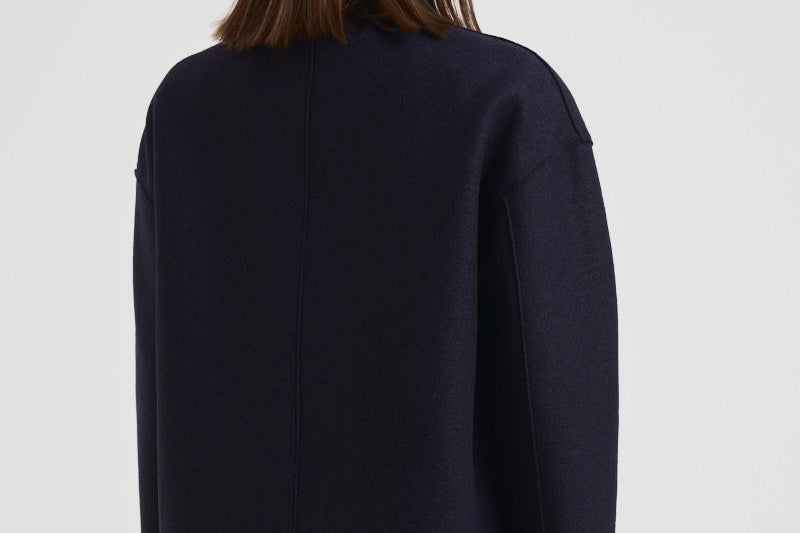 Cappotto donna corto doppiopetto blu AG2484 MLK358 HARRIS WHARF LONDON 