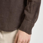 Camicia uomo "Pamplona" in lino marrone LINEN 18H MC2 SAINT BARTH 