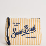 Pochette donna Aline in cotone a righe gialla ALINECOTTON 03166L MC2 SAINT BARTH 