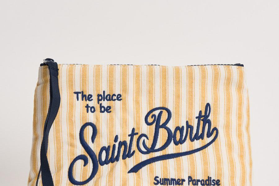 Pochette donna Aline in cotone a righe gialla ALINECOTTON 03166L MC2 SAINT BARTH 