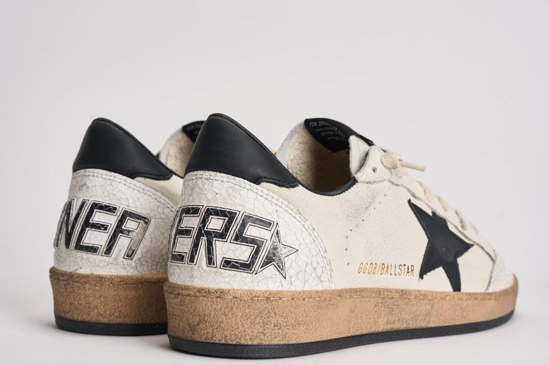 Sneakers uomo ball-star bianca e nero GMF00117 F00377110283 GOLDEN GOOSE 