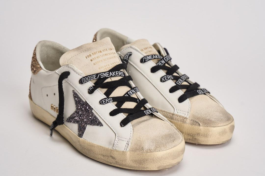 Sneakers donna Super star bianca e strass GWF00102 F00535882532 GOLDEN GOOSE 