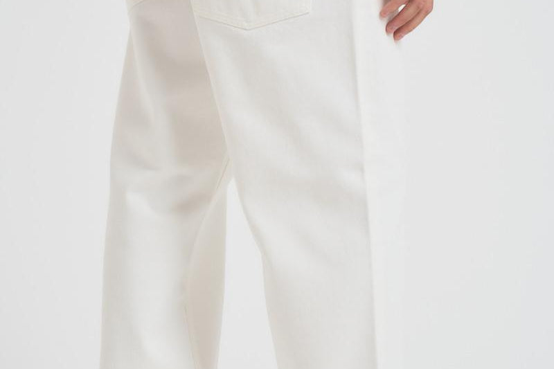 Jeans uomo dritto in denim bianco GMP01186 P00098010190 GOLDEN GOOSE 