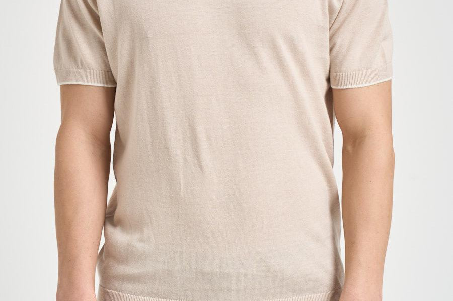 Maglia uomo a maniche corte beige M010201 111 ACCADEMIE TESSILI 