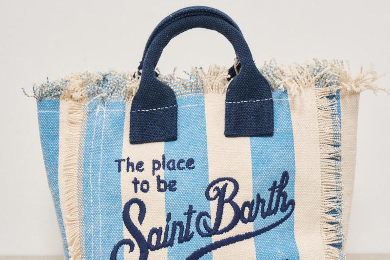 Borsa donna Vanity Mini a righe celeste VANITYMINI 03300H MC2 SAINT BARTH 
