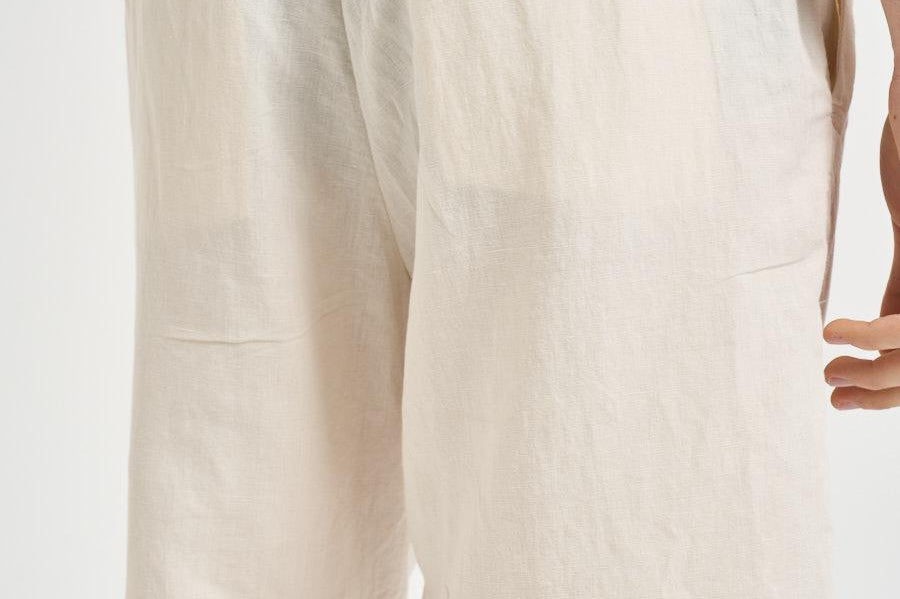 Bermuda uomo in lino panna 26P717 04 PERFECTION 