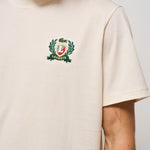 T-shirt uomo girocollo ecru con logo TH0027 XFJ LACOSTE 