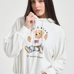 Felpa donna con cappuccio Bear panna 211A12745 001 RALPH LAUREN 