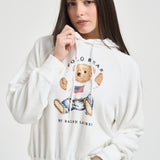 Felpa donna con cappuccio Bear panna 211A12745 001 RALPH LAUREN 
