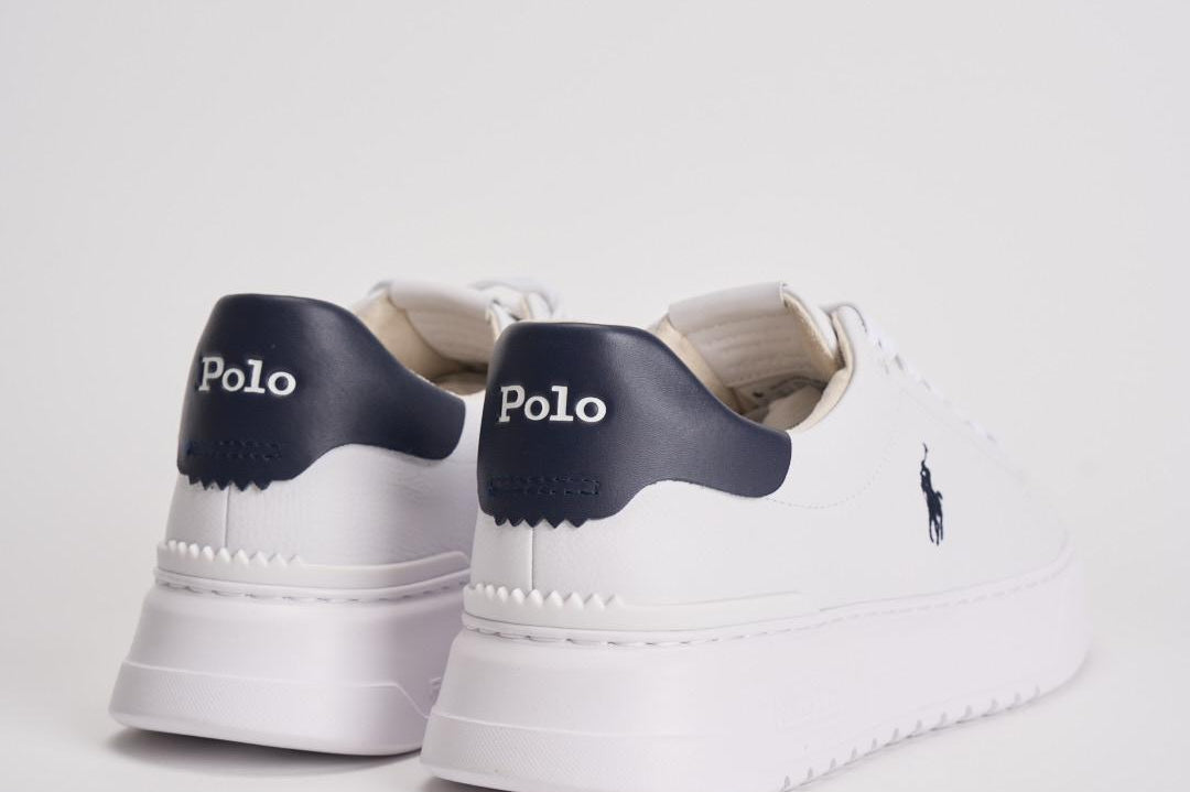 Sneakers uomo RLite Court bianco e blu 809974097 001 RALPH LAUREN 