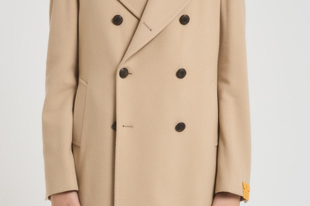 Cappotto uomo doppiopetto beige ARDEN 350001EA810 TAGLIATORE 