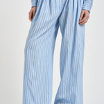 Pantalone donna a righe ampio celeste ULYSE BLUELEFT IRO 