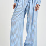 Pantalone donna a righe ampio celeste ULYSE BLUELEFT IRO 