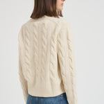 Maglia donna girocollo a treccia panna 211A91216 002 RALPH LAUREN 