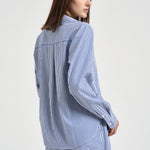 Camicia donna a righe blu e strass D380646 CASHINE883 P.a.r.o.s.h. 