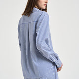 Camicia donna a righe blu e strass D380646 CASHINE883 P.a.r.o.s.h. 
