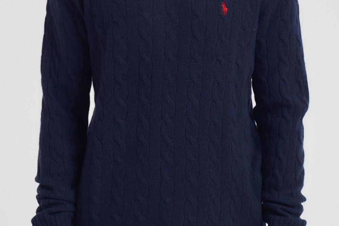 Maglia uomo a treccia blu 710876762 002 RALPH LAUREN 