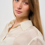 Camicia donna Bridget gessata panna 11033 MTL55 ANINE BING 
