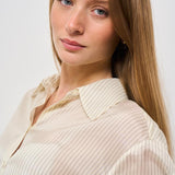 Camicia donna Bridget gessata panna 11033 MTL55 ANINE BING 