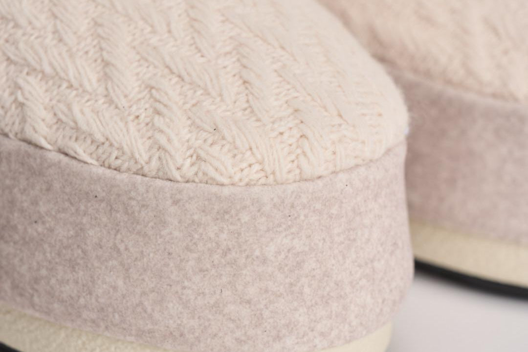 Stivale donna da neve in maglia panna 1409750 L032WHITESAND MOON BOOT 